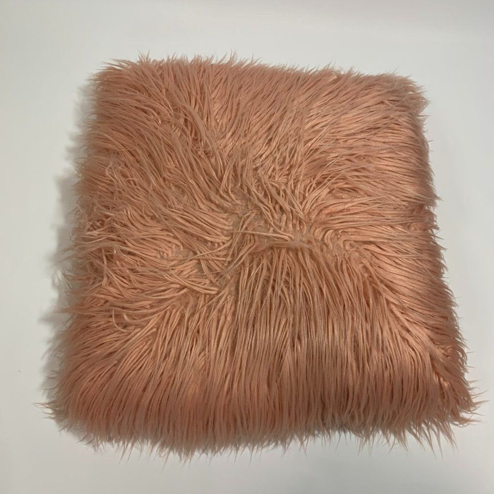 17x17 Blush Shaggy Pillow